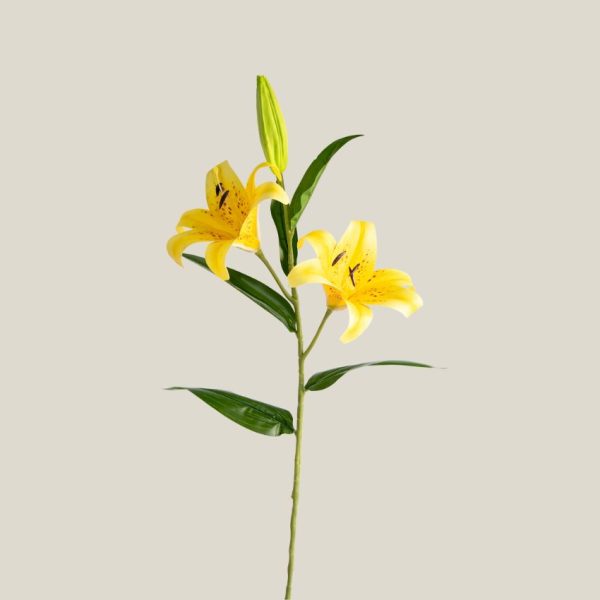 Vara Lirio Artificial Amarillo Altura 22cm  juego x 2 und 19048