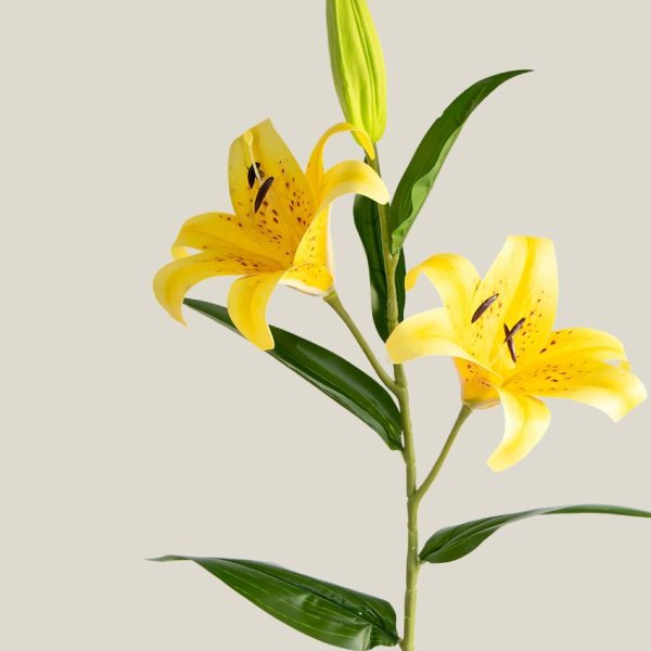 Vara Lirio Artificial Amarillo Altura 22cm  juego x 2 und 19048 - Image 2