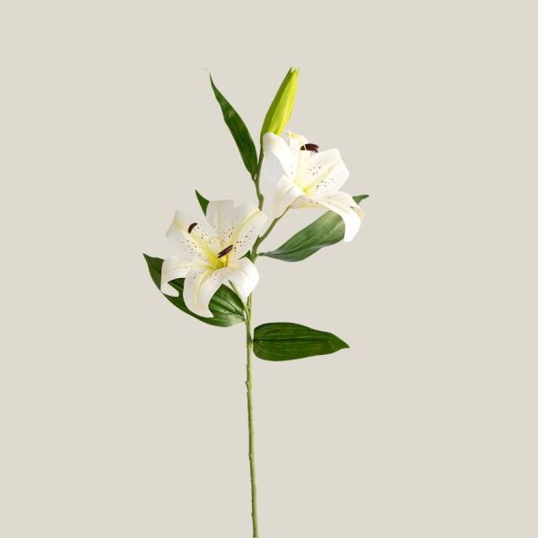 Vara Lirio Artificial Blanco Altura 22cm  juego x 2 und 19048