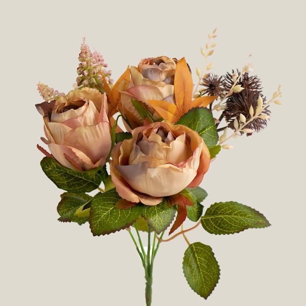 Peonia Bouquet Melocotón Altura 24cm Artificial 20215