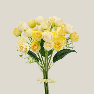 Mini Rosa Artificial Amarillo Vainilla 20511