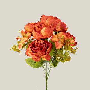 Ramo peonia x9 naranja intenso 20804